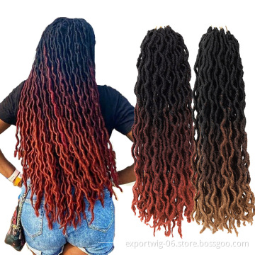 18" Faux Locs Curly gypsy locs Hair Crochet Braids Synthetic Hair Extensions Dread Locks  faux goddess locs